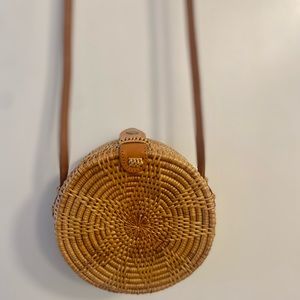 Classic Round Rattan Crossbody bag Handmade in Bali